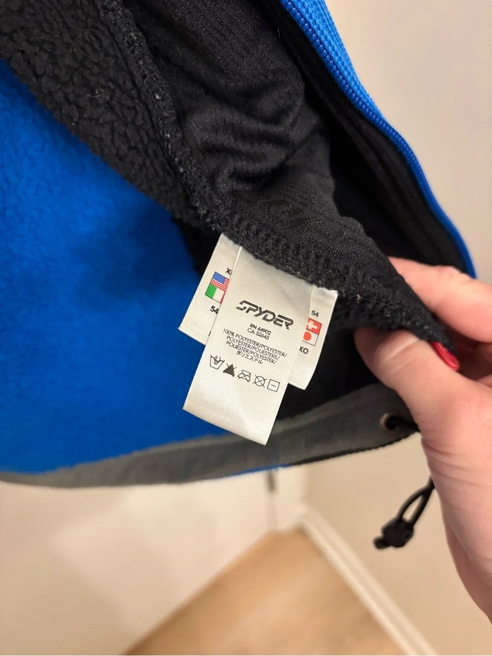 Spyder Men's Constant Full Zip Core Sweater Fleece Jacket Blue Black XL 11-3570